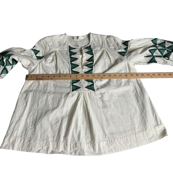 Leon and Harper The‎ Alpha Cacia Blouse Cotton Geometric Embroidered Womens XS - Picture 7 of 13
